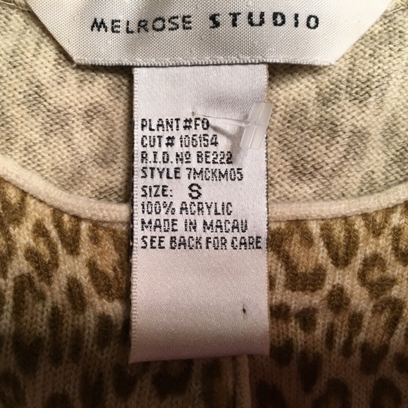 MELROSE STUDIO Cardigan, GOLD LEOPARD PRINT, Long Sleeves, NWOT, Size S - Picture 3 of 8